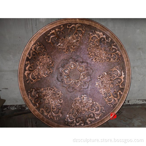 bronze flower wall relief sculpture